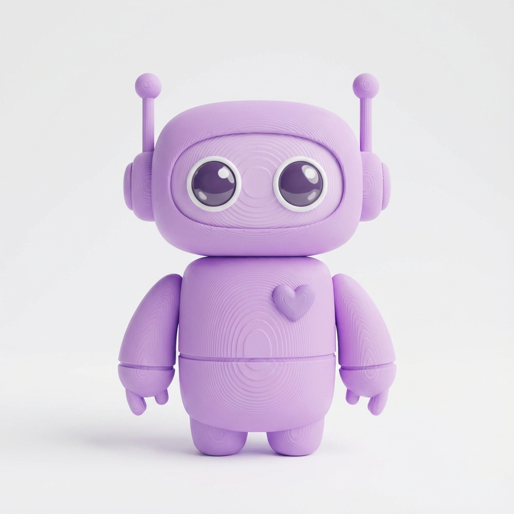 Cute Purple Robot Toy